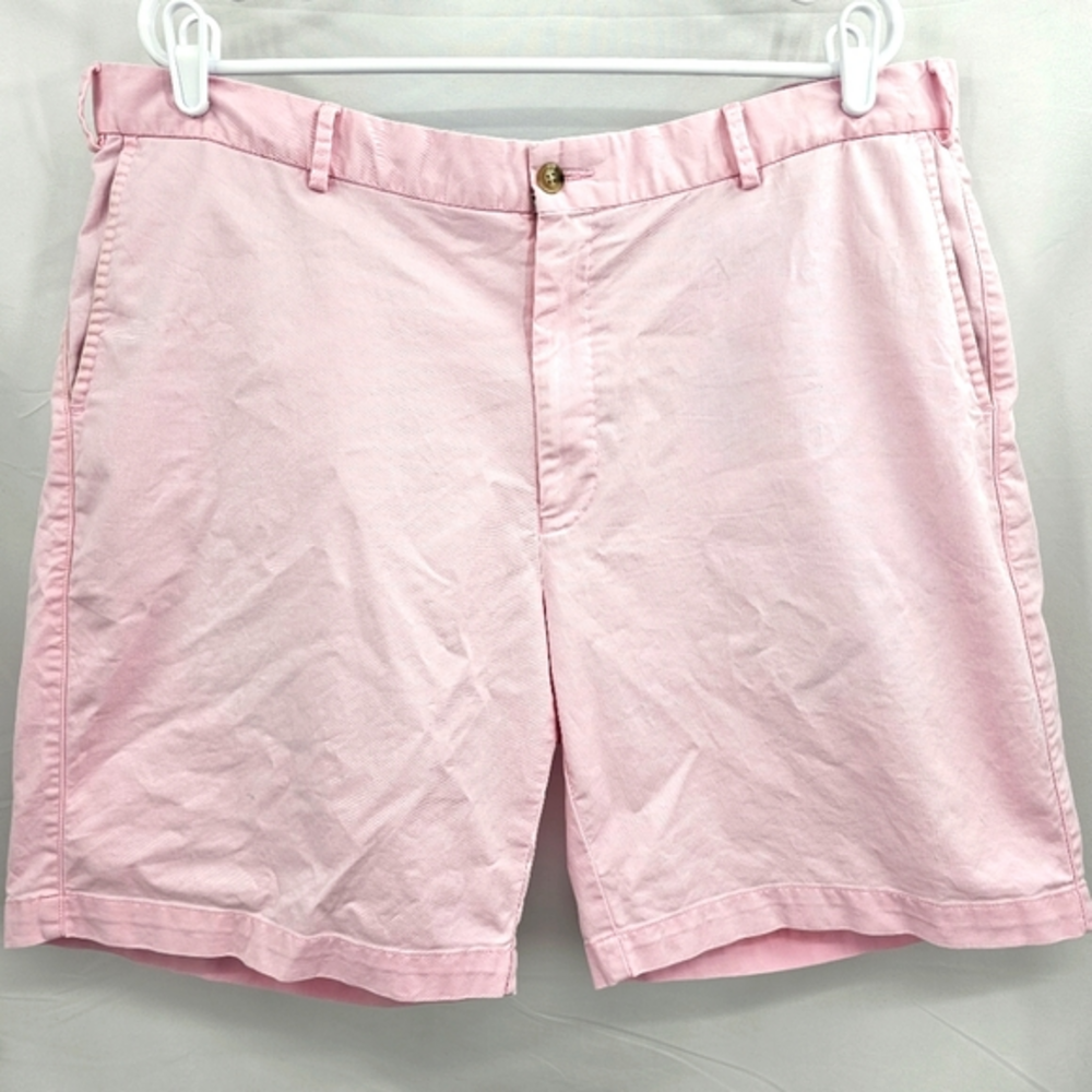 Peter Millar Shorts Mens Size 40 Preppy Pink Chino Golf Tennis Flat Front Cotton